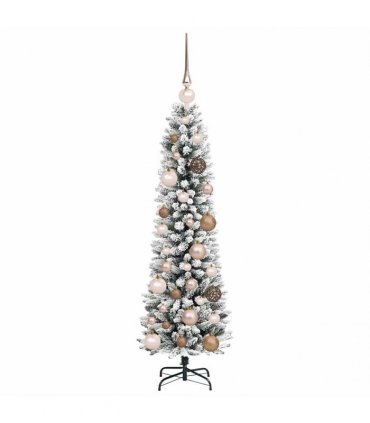 vidaXL Artificial Slim Christmas Tree 120 cm 150 LEDs Warm White