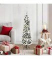 vidaXL Artificial Slim Christmas Tree 120 cm 150 LEDs Warm White