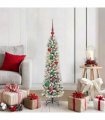 vidaXL Artificial Slim Christmas Tree 120 cm 150 LEDs Warm White