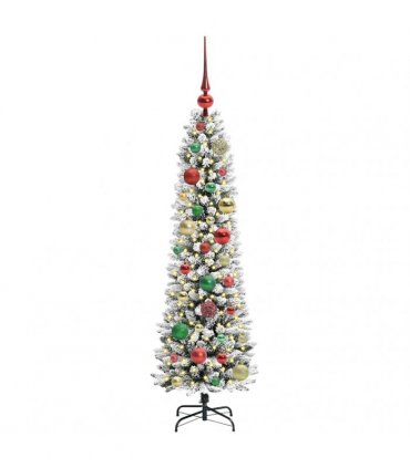 vidaXL Artificial Slim Christmas Tree 120 cm 150 LEDs Warm White