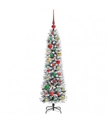 vidaXL Artificial Slim Christmas Tree 120 cm 150 LEDs Warm White