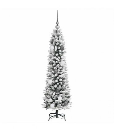 vidaXL Artificial Slim Christmas Tree 150 cm 150 LEDs Warm White