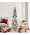 vidaXL Artificial Slim Christmas Tree 180 cm 300 LEDs Warm White