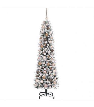 vidaXL Artificial Slim Christmas Tree 180 cm 300 LEDs Warm White