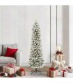 vidaXL Artificial Slim Christmas Tree 180 cm 300 LEDs Warm White