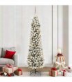 vidaXL Artificial Slim Christmas Tree 210 cm 300 LEDs Warm White