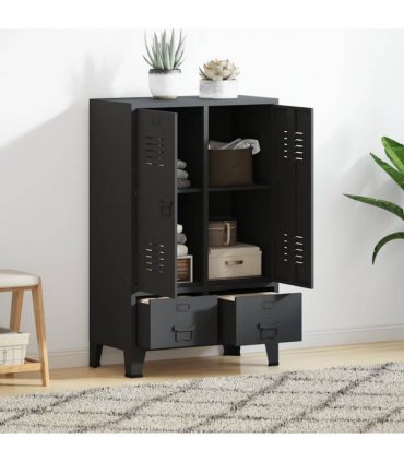 vidaXL Industrial Wardrobe Anthracite 67x35x107 cm Steel