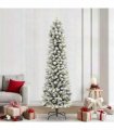 vidaXL Artificial Slim Christmas Tree 240 cm 300 LEDs Warm White