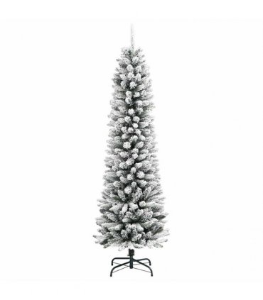 vidaXL Artificial Slim Christmas Tree 240 cm 300 LEDs Warm White