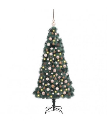 vidaXL Artificial Pre-lit Christmas Tree with Ball Set Green 120 cm