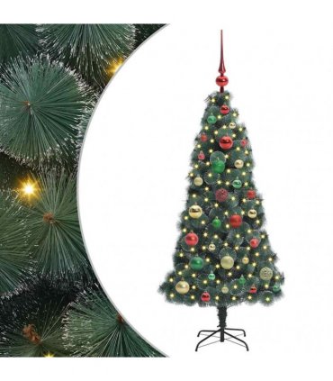 vidaXL Artificial Pre-lit Christmas Tree with Ball Set Green 120 cm