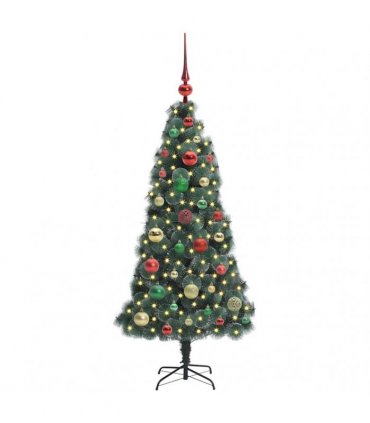 vidaXL Artificial Pre-lit Christmas Tree with Ball Set Green 120 cm