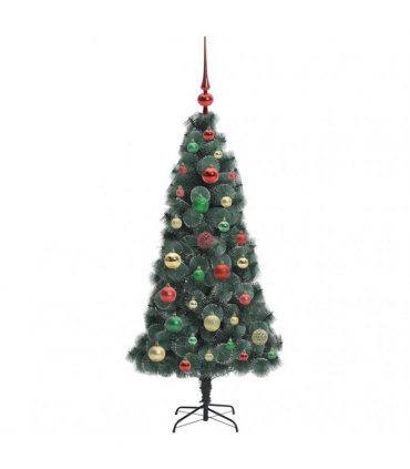 vidaXL Artificial Pre-lit Christmas Tree with Ball Set Green 120 cm