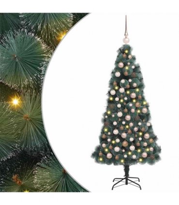 vidaXL Artificial Pre-lit Christmas Tree with Ball Set Green 150 cm