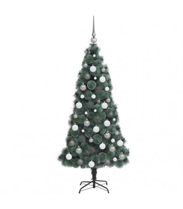 vidaXL Artificial Pre-lit Christmas Tree with Ball Set Green 150 cm