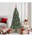 vidaXL Artificial Pre-lit Christmas Tree with Ball Set Green 150 cm