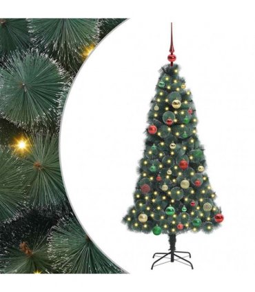 vidaXL Artificial Pre-lit Christmas Tree with Ball Set Green 150 cm