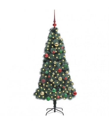 vidaXL Artificial Pre-lit Christmas Tree with Ball Set Green 150 cm