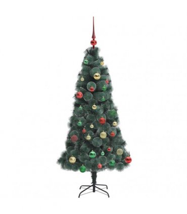 vidaXL Artificial Pre-lit Christmas Tree with Ball Set Green 150 cm