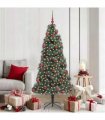 vidaXL Artificial Pre-lit Christmas Tree with Ball Set Green 180 cm
