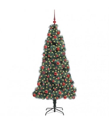 vidaXL Artificial Pre-lit Christmas Tree with Ball Set Green 180 cm