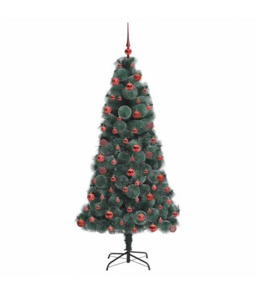 vidaXL Artificial Pre-lit Christmas Tree with Ball Set Green 180 cm