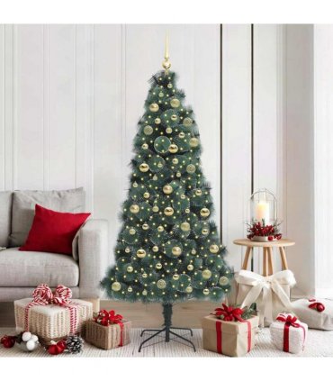 vidaXL Artificial Pre-lit Christmas Tree with Ball Set Green 180 cm