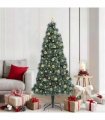 vidaXL Artificial Pre-lit Christmas Tree with Ball Set Green 180 cm