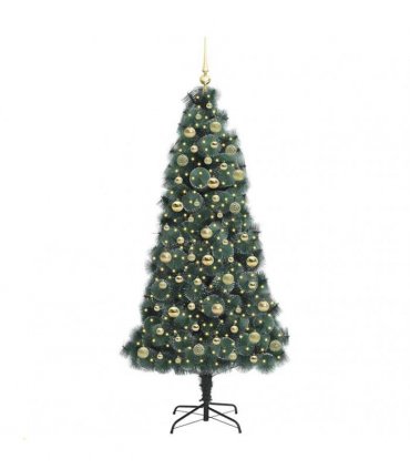 vidaXL Artificial Pre-lit Christmas Tree with Ball Set Green 180 cm