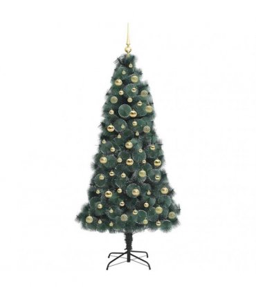 vidaXL Artificial Pre-lit Christmas Tree with Ball Set Green 180 cm