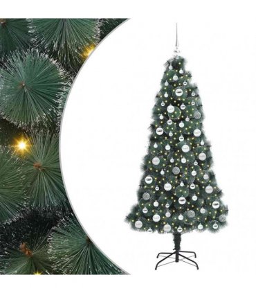 vidaXL Artificial Pre-lit Christmas Tree with Ball Set Green 180 cm