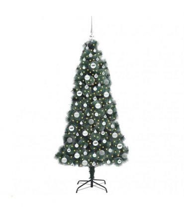 vidaXL Artificial Pre-lit Christmas Tree with Ball Set Green 180 cm