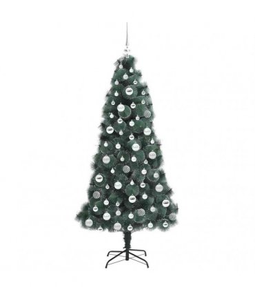 vidaXL Artificial Pre-lit Christmas Tree with Ball Set Green 180 cm