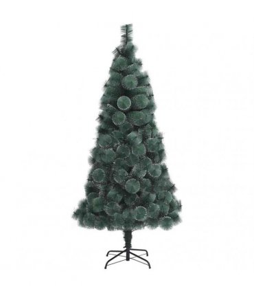 vidaXL Artificial Pre-lit Christmas Tree with Ball Set Green 210 cm