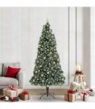 vidaXL Artificial Pre-lit Christmas Tree with Ball Set Green 210 cm