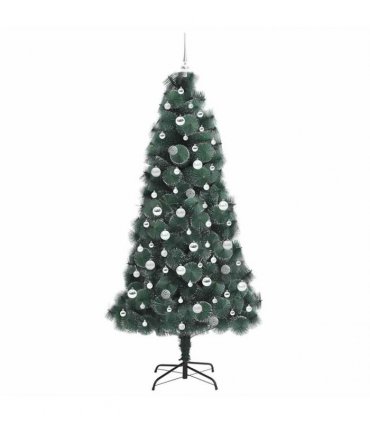 vidaXL Artificial Pre-lit Christmas Tree with Ball Set Green 210 cm