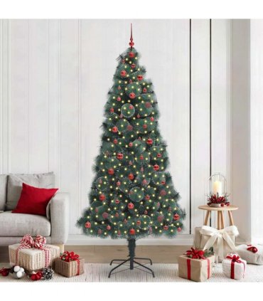 vidaXL Artificial Pre-lit Christmas Tree with Ball Set Green 240 cm