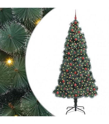 vidaXL Artificial Pre-lit Christmas Tree with Ball Set Green 240 cm