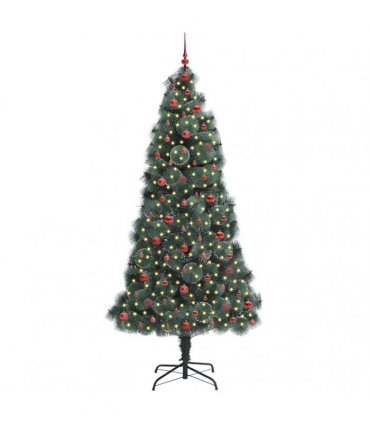 vidaXL Artificial Pre-lit Christmas Tree with Ball Set Green 240 cm