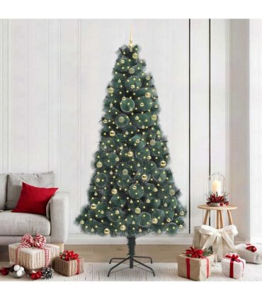 vidaXL Artificial Pre-lit Christmas Tree with Ball Set Green 240 cm