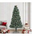 vidaXL Artificial Pre-lit Christmas Tree with Ball Set Green 240 cm