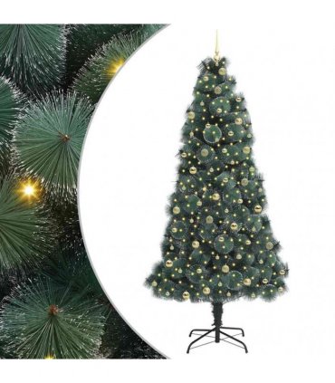 vidaXL Artificial Pre-lit Christmas Tree with Ball Set Green 240 cm