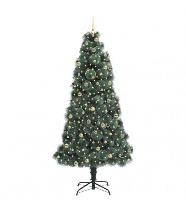 vidaXL Artificial Pre-lit Christmas Tree with Ball Set Green 240 cm
