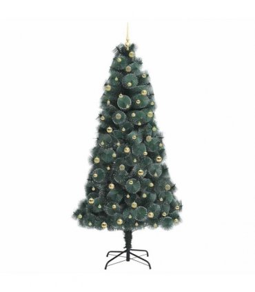 vidaXL Artificial Pre-lit Christmas Tree with Ball Set Green 240 cm