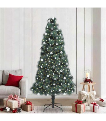 vidaXL Artificial Pre-lit Christmas Tree with Ball Set Green 240 cm