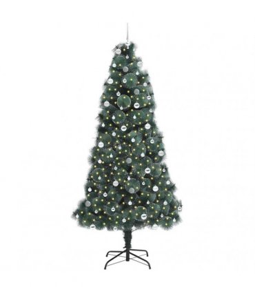 vidaXL Artificial Pre-lit Christmas Tree with Ball Set Green 240 cm