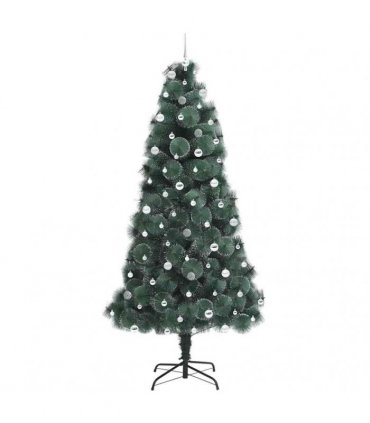 vidaXL Artificial Pre-lit Christmas Tree with Ball Set Green 240 cm