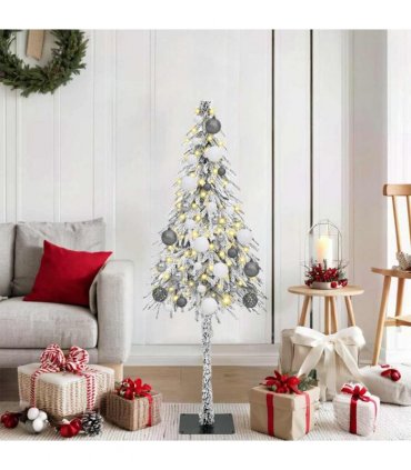 vidaXL Christmas Tree with 150 LEDs White 120 cm PE and Steel