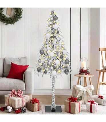 vidaXL Christmas Tree with 150 LEDs White 150 cm PE and Steel