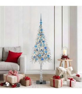 vidaXL Christmas Tree White 150 cm PE and Steel